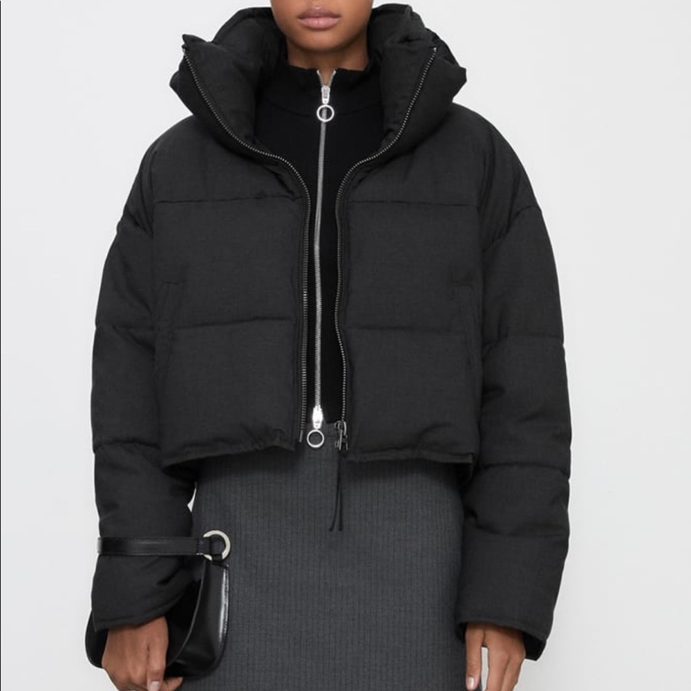 Zara contrasting puffer jacket